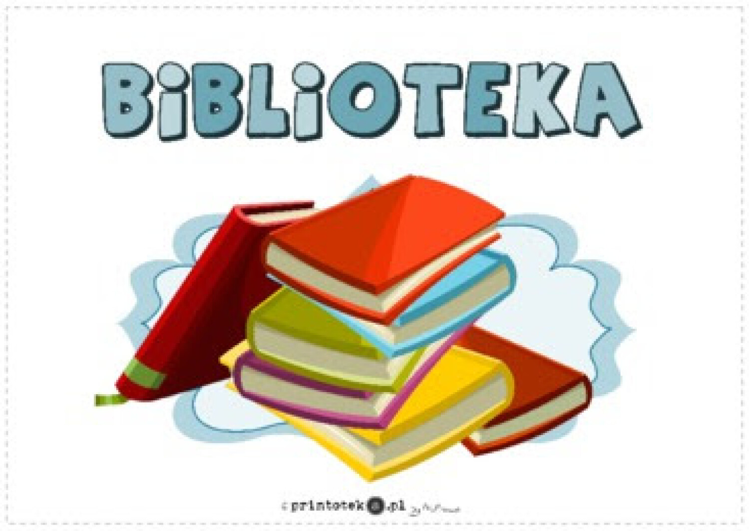 napis biblioteka i książki